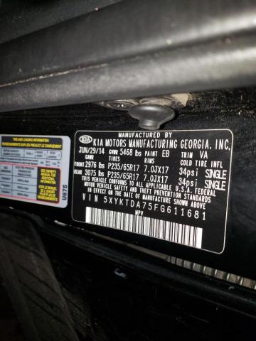 Photo 14 from auction – 2015 KIA SORENTO LX with VIN 5XYKTDA75FG611681