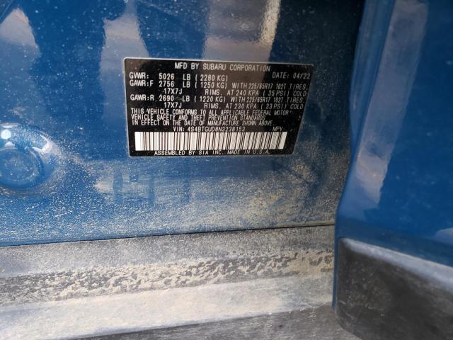 Photo 14 from auction – 2022 SUBARU OUTBACK WI with VIN 4S4BTGUD8N3238153