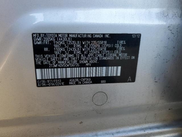 Photo 14 from auction – 2012 TOYOTA RAV4 SPORT with VIN 2T3WF4DV5CW156735