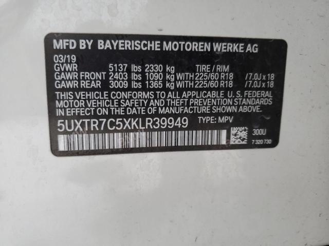 Photo 14 from auction – 2019 BMW X3 SDRIVE3 with VIN 5UXTR7C5XKLR39949