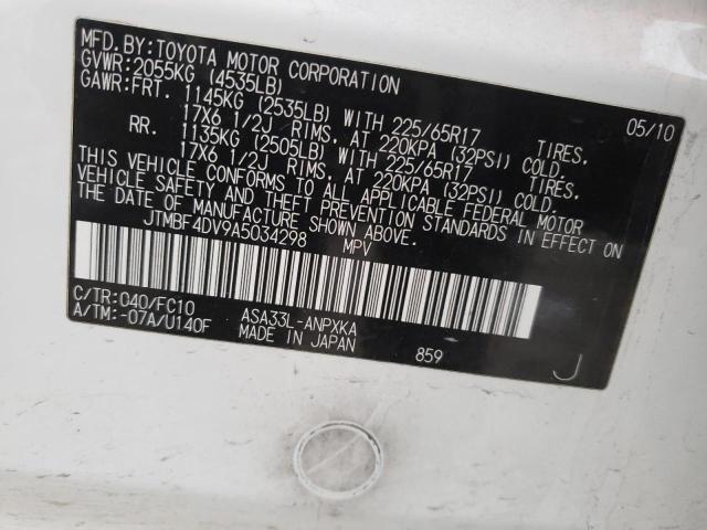 Photo 14 from auction – 2010 TOYOTA RAV4 with VIN JTMBF4DV9A5034298