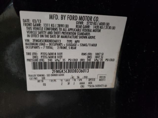 Photo 14 from auction – 2013 FORD FLEX SEL with VIN 2FMGK5C80DBD36013