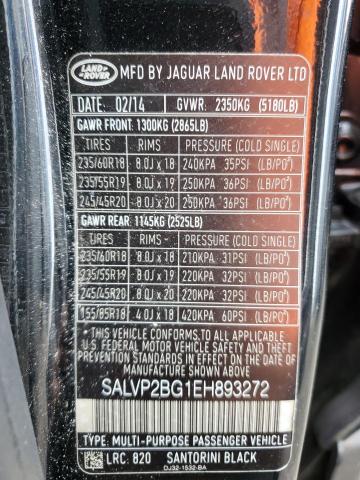 Photo 14 from auction – 2014 LAND ROVER RANGE ROVE with VIN SALVP2BG1EH893272