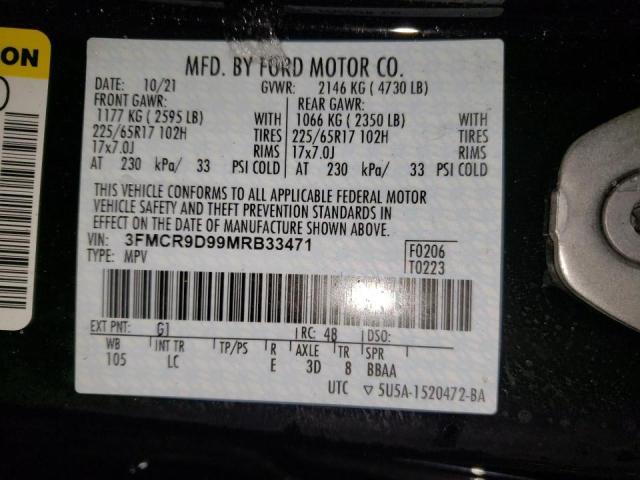 Photo 14 from auction – 2021 FORD BRONCO SPO with VIN 3FMCR9D99MRB33471