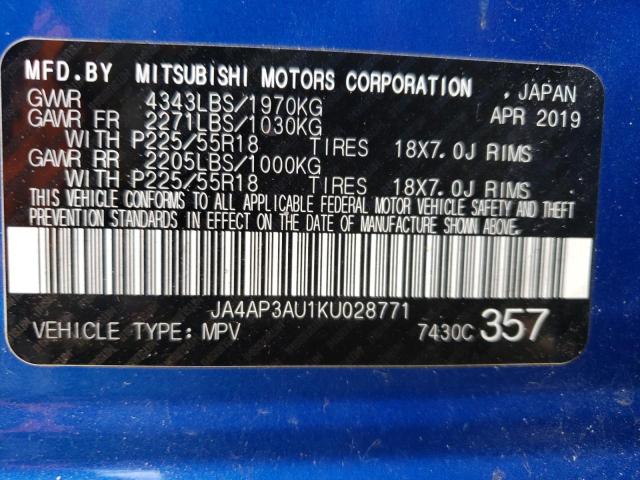 Photo 14 from auction – 2019 MITSUBISHI OUTLANDER with VIN JA4AP3AU1KU028771