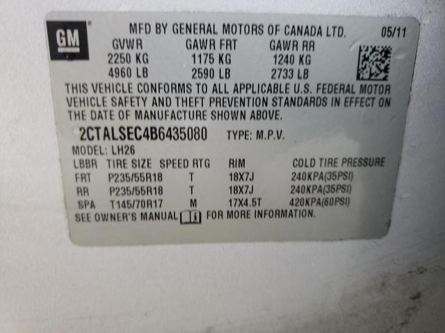 Photo 14 from auction – 2011 GMC TERRAIN SL with VIN 2CTALSEC4B6435080
