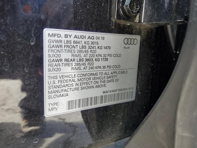 Photo 14 from auction – 2019 AUDI Q7 PRESTIG with VIN WA1VAAF78KD041818