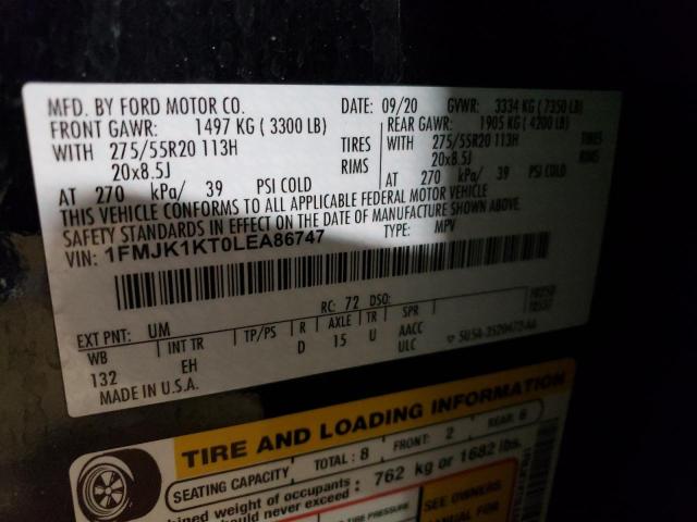 Photo 14 from auction – 2020 FORD EXPEDITION with VIN 1FMJK1KT0LEA86747