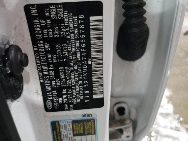 Photo 14 from auction – 2015 KIA SORENTO EX with VIN 5XYKUDA74FG567878