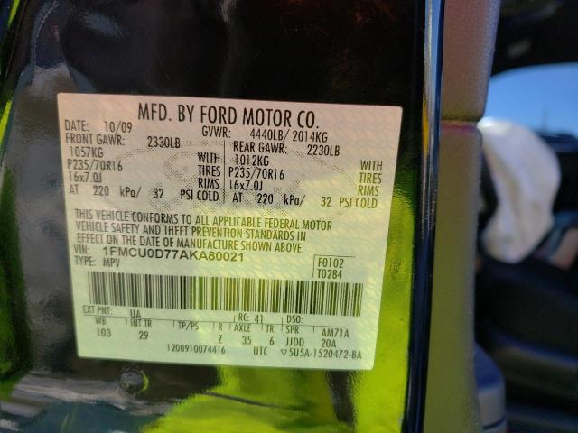 Photo 14 from auction – 2010 FORD ESCAPE XLT with VIN 1FMCU0D77AKA80021