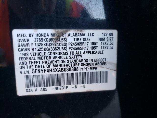 Photo 14 from auction – 2010 HONDA PILOT EX with VIN 5FNYF4H4XAB030898