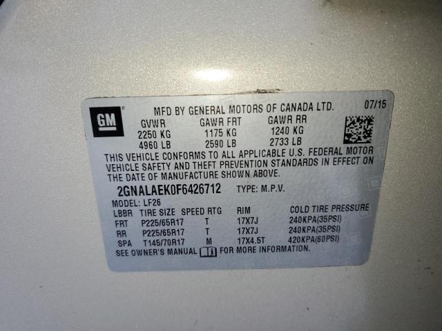 Photo 14 from auction – 2015 CHEVROLET EQUINOX LS with VIN 2GNALAEK0F6426712