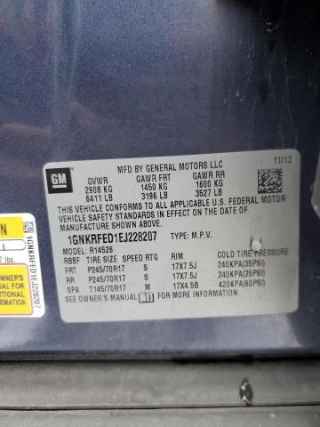 Photo 14 from auction – 2014 CHEVROLET TRAVERSE L with VIN 1GNKRFED1EJ228207