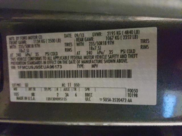Photo 14 from auction – 2014 FORD ESCAPE TIT with VIN 1FMCU9J95EUA96173