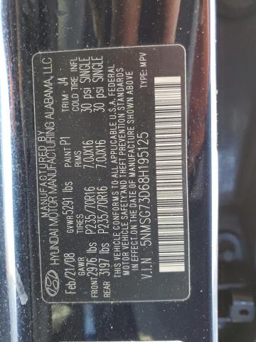 Photo 14 from auction – 2008 HYUNDAI SANTA FE G with VIN 5NMSG73D68H195125