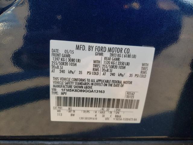Photo 14 from auction – 2016 FORD EXPLORER X with VIN 1FM5K8D89GGA13163