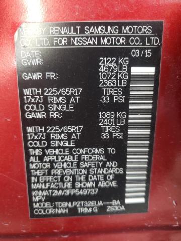 Photo 14 from auction – 2015 NISSAN ROGUE S with VIN KNMAT2MV3FP549737