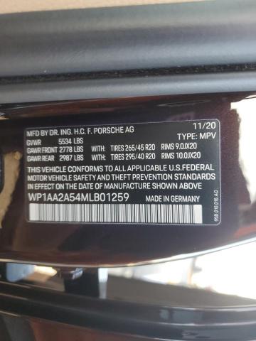 Photo 14 from auction – 2021 PORSCHE MACAN with VIN WP1AA2A54MLB01259