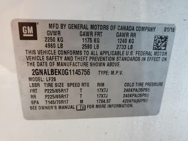 Photo 14 from auction – 2016 CHEVROLET EQUINOX LS with VIN 2GNALBEK0G1145756