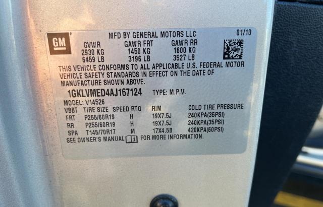 Photo 10 from auction – 2010 GMC ACADIA SLT with VIN 1GKLVMED4AJ167124