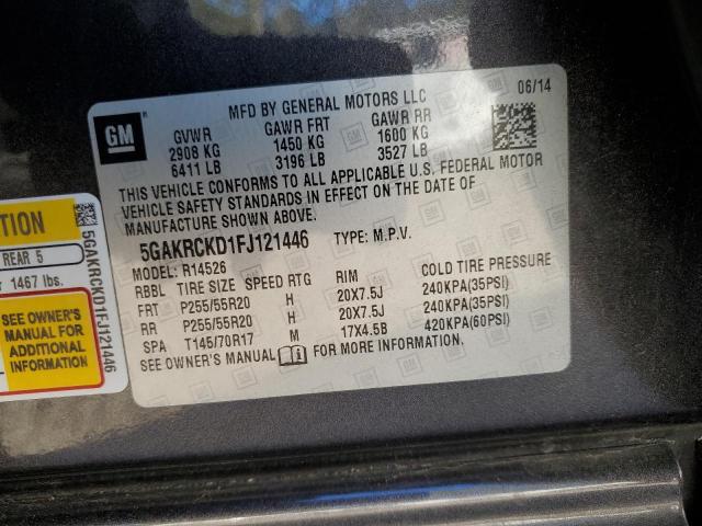 Photo 14 from auction – 2015 BUICK ENCLAVE with VIN 5GAKRCKD1FJ121446