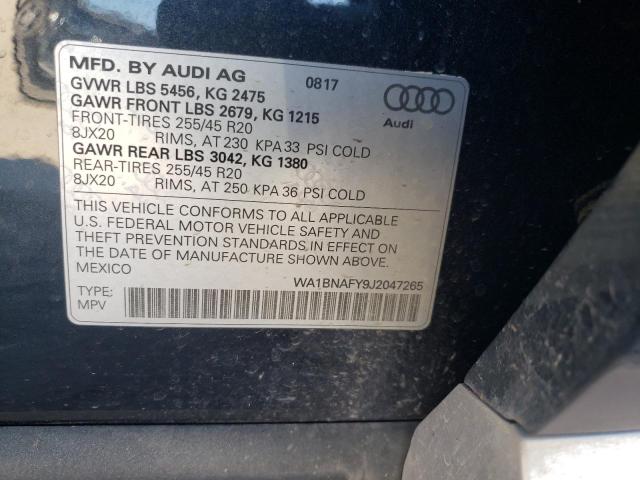 Photo 14 from auction – 2018 AUDI Q5 PREMIUM with VIN WA1BNAFY9J2047265