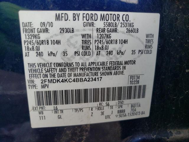 Photo 14 from auction – 2011 FORD EDGE LIMIT with VIN 2FMDK4KC4BBA23417