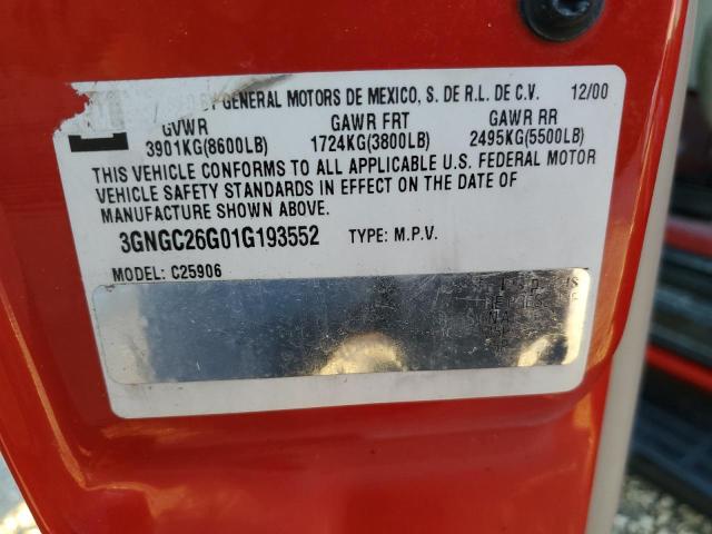 Photo 14 from auction – 2001 CHEVROLET SUBURBAN C with VIN 3GNGC26G01G193552