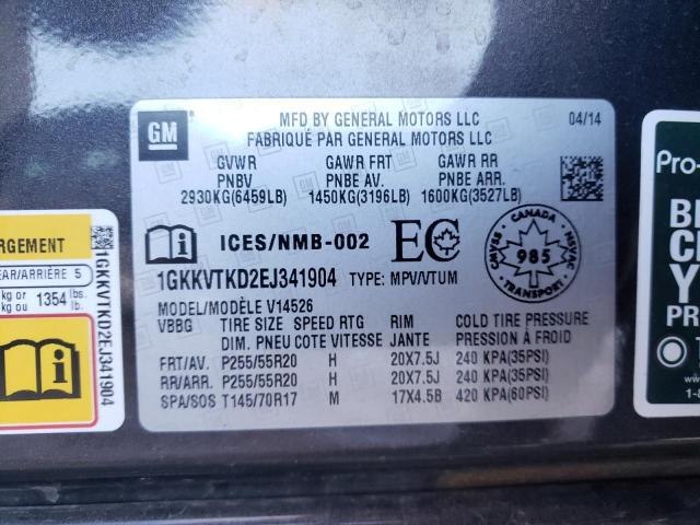 Photo 14 from auction – 2014 GMC ACADIA DEN with VIN 1GKKVTKD2EJ341904
