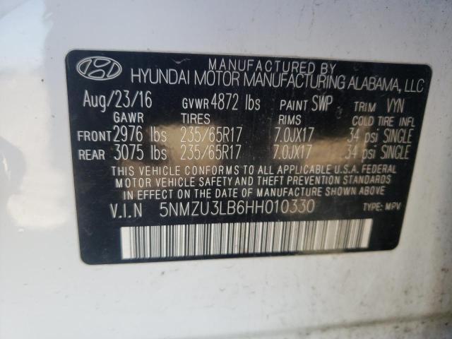 Photo 14 from auction – 2017 HYUNDAI SANTA FE S with VIN 5NMZU3LB6HH010330