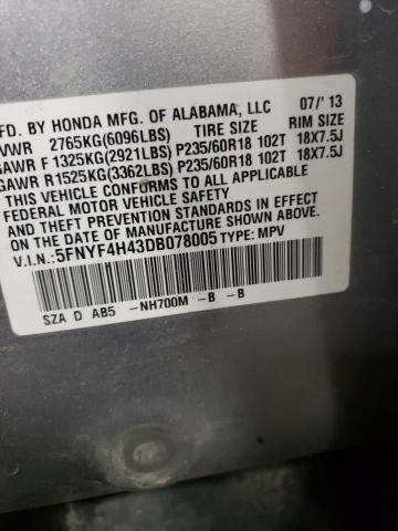 Photo 14 from auction – 2013 HONDA PILOT EX with VIN 5FNYF4H43DB078005