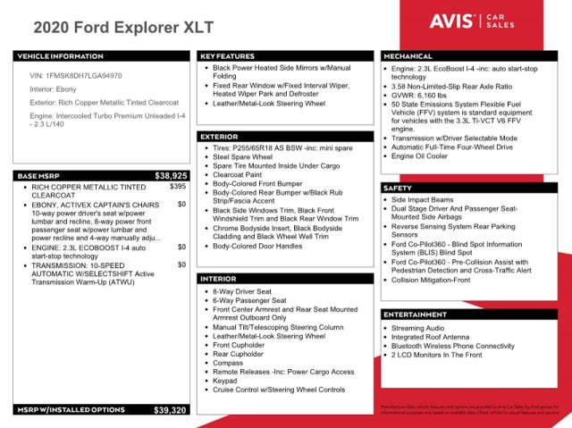 Photo 13 from auction – 2020 FORD EXPLORER X with VIN 1FMSK8DH7LGA94970