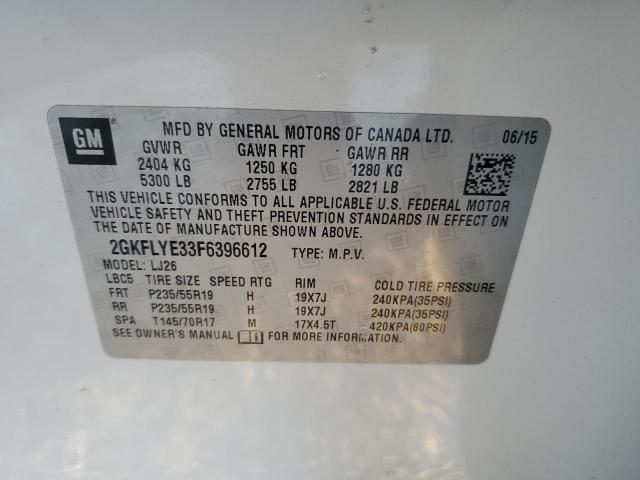 Photo 14 from auction – 2015 GMC TERRAIN SL with VIN 2GKFLYE33F6396612