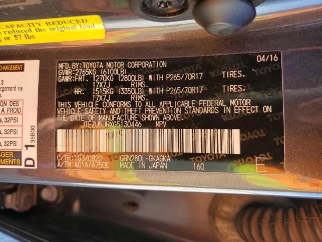 Photo 14 from auction – 2016 TOYOTA 4RUNNER SR with VIN JTEZU5JRXG5130446
