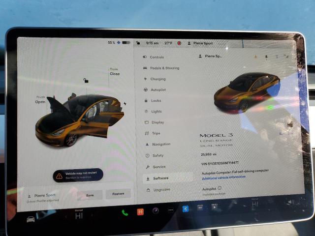 Photo 9 from auction – 2022 TESLA MODEL 3 with VIN 5YJ3E1EB6NF114477