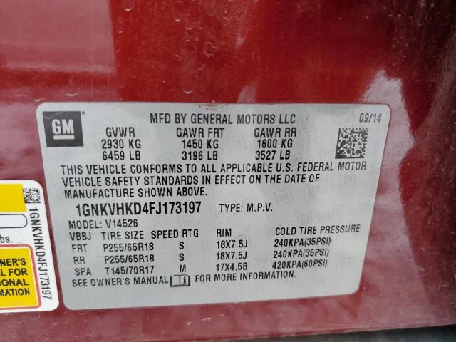 Photo 14 from auction – 2015 CHEVROLET TRAVERSE L with VIN 1GNKVHKD4FJ173197