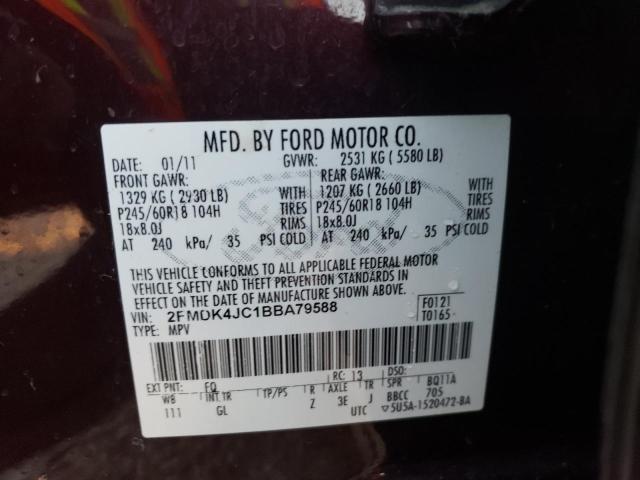 Photo 14 from auction – 2011 FORD EDGE SEL with VIN 2FMDK4JC1BBA79588