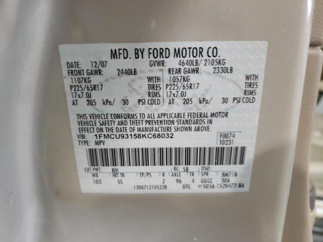 Photo 14 from auction – 2008 FORD ESCAPE XLT with VIN 1FMCU93158KC68032