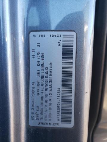 Photo 14 from auction – 2004 PORSCHE CAYENNE S with VIN WP1AB29P34LA62554