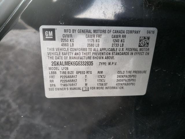 Photo 14 from auction – 2016 GMC TERRAIN SL with VIN 2GKALMEK6G6332835