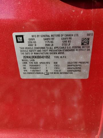 Photo 14 from auction – 2013 CHEVROLET EQUINOX LT with VIN 2GNALDEK0D6431052
