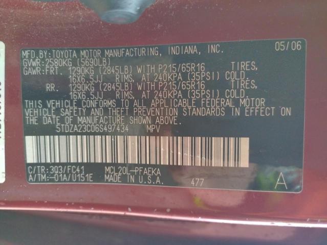 Photo 14 from auction – 2006 TOYOTA SIENNA CE with VIN 5TDZA23C06S497434