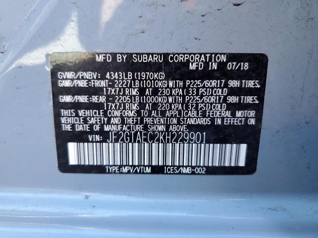 Photo 14 from auction – 2019 SUBARU CROSSTREK with VIN JF2GTAEC2KH229901