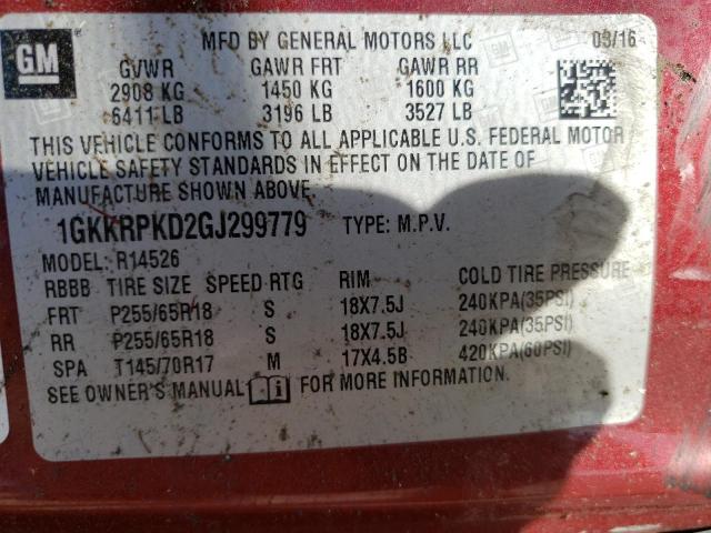 Photo 14 from auction – 2016 GMC ACADIA SLE with VIN 1GKKRPKD2GJ299779