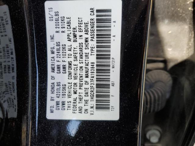 Photo 10 from auction – 2015 HONDA ACCORD LX with VIN 1HGCR2F37FA193848