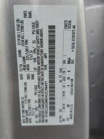 Photo 14 from auction – 2017 FORD ESCAPE SE with VIN 1FMCU0G96HUC39431