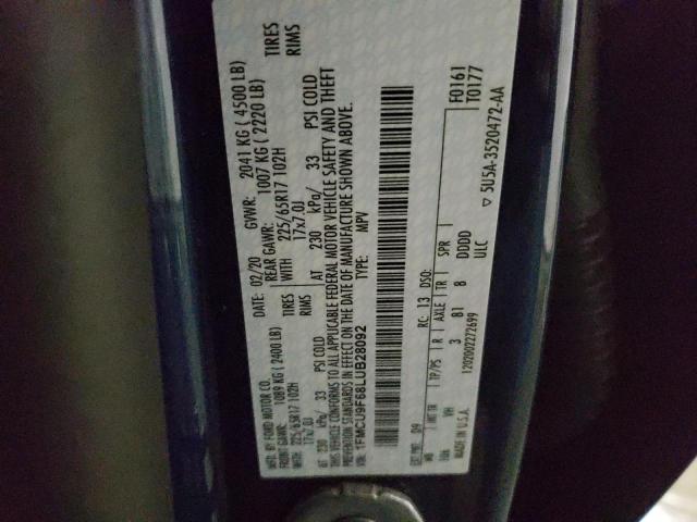 Photo 14 from auction – 2020 FORD ESCAPE S with VIN 1FMCU9F68LUB28092