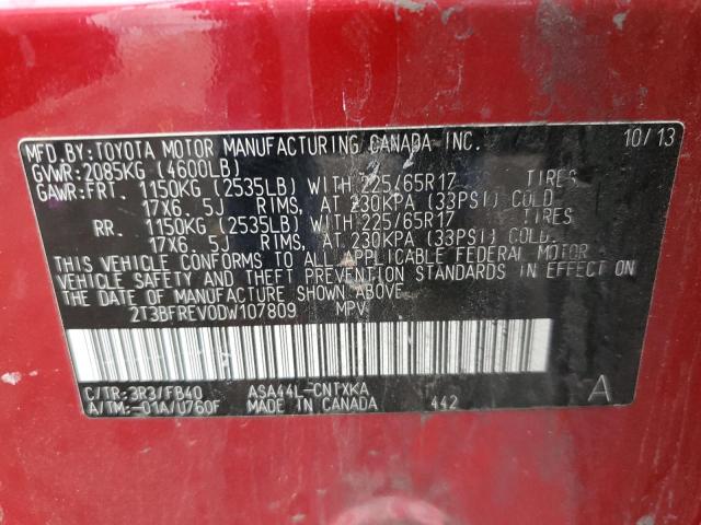 Photo 14 from auction – 2013 TOYOTA RAV4 LE with VIN 2T3BFREV0DW107809
