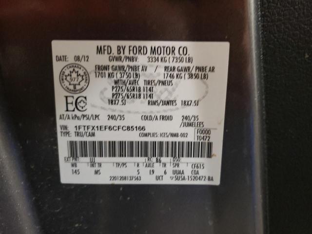 Photo 10 from auction – 2012 FORD F150 SUPER with VIN 1FTFX1EF6CFC85166