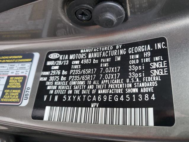 Photo 14 from auction – 2014 KIA SORENTO LX with VIN 5XYKTCA69EG451384